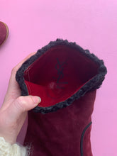 Load image into Gallery viewer, YSL Red Suede & Astrachan Boots