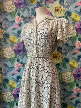 Load image into Gallery viewer, White & Navy Lace Tea Dress