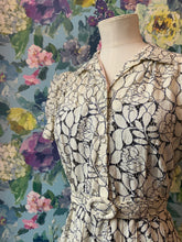 Load image into Gallery viewer, White & Navy Lace Tea Dress