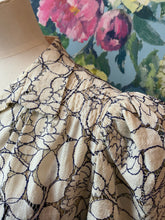 Load image into Gallery viewer, White & Navy Lace Tea Dress