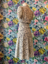 Load image into Gallery viewer, White & Navy Lace Tea Dress