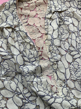 Load image into Gallery viewer, White & Navy Lace Tea Dress