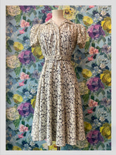 Load image into Gallery viewer, White & Navy Lace Tea Dress