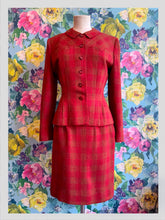 Load image into Gallery viewer, Raspberry Tweed Skirt Suit