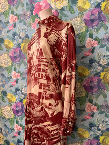 Céline Silk Industrial Print Dress