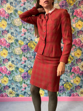 Load image into Gallery viewer, Raspberry Tweed Skirt Suit