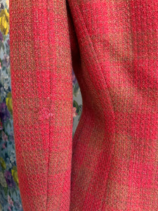 Raspberry Tweed Skirt Suit