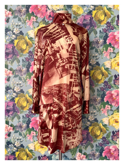 Céline Silk Industrial Print Dress