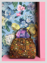 Load image into Gallery viewer, Silk Feather Motif Handbag