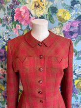 Load image into Gallery viewer, Raspberry Tweed Skirt Suit