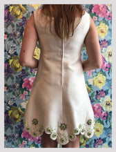 Load image into Gallery viewer, Ivory Satin Scalloped &amp; Beaded Cocktail Dress from Dress, in Bridport