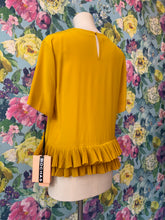 Load image into Gallery viewer, Rochas Mustard Pleated Blouse