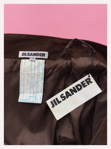 Jil Sander Chocolate Suede Skirt from Dress, in Bridport