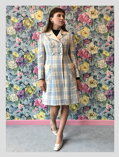 Baby Blue Checked Coat