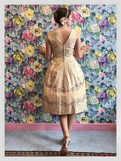 Champagne & Chiffon Beaded Cocktail Dress DRESS Bridport Champagne & Chiffon Beaded Cocktail Dress DRESS Bridport