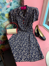 Load image into Gallery viewer, Navy Polkadot Tea Dress