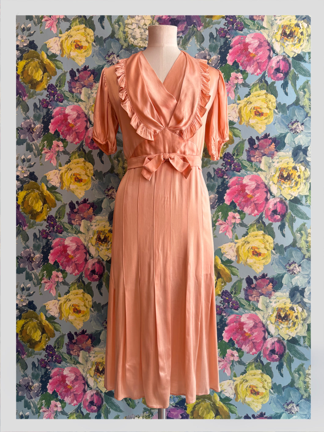 Blush Silk Satin Tea Dress