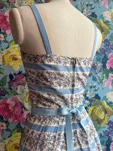 Load image into Gallery viewer, Blue &amp; White Striped Cotton Frock