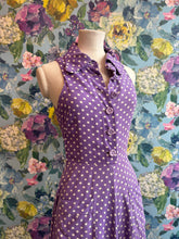 Load image into Gallery viewer, Biba Purple Polkadot Dress