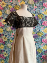Load image into Gallery viewer, Ivory Satin &amp; Black Lace Gown &amp; Bolero