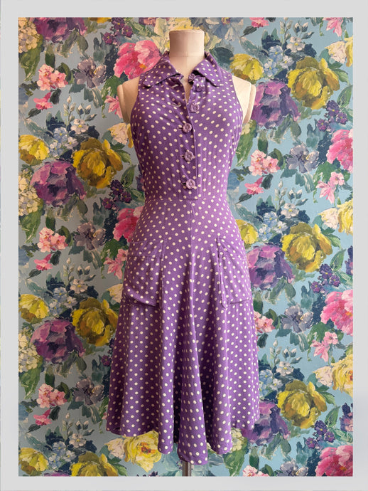 Biba Purple Polkadot Dress