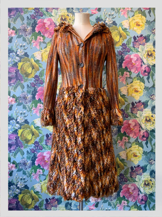 Ginger Wool Knitted Coat