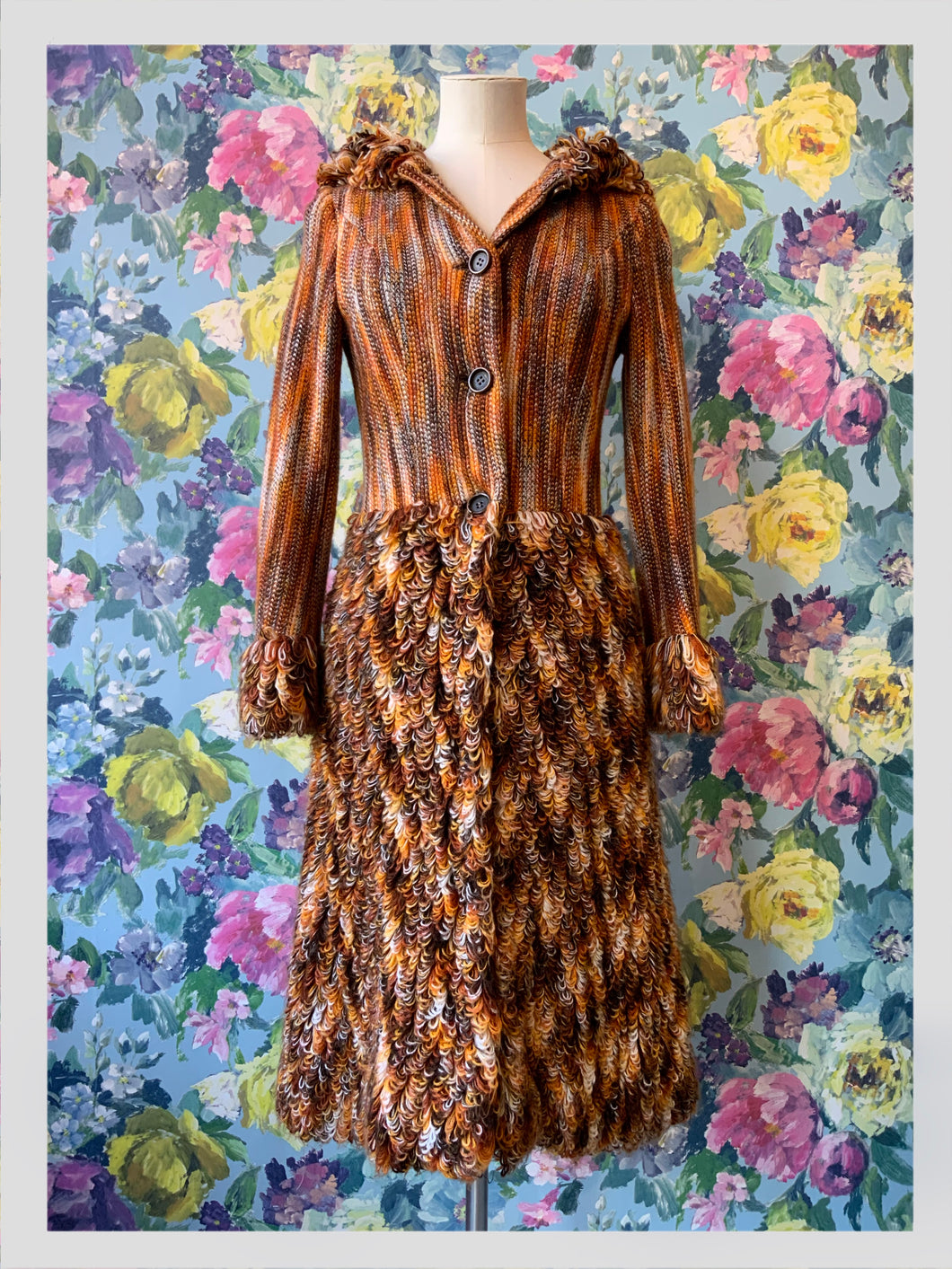 Ginger Wool Knitted Coat