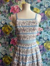Load image into Gallery viewer, Blue &amp; White Striped Cotton Frock