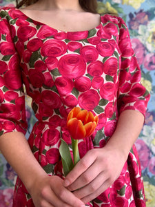 Fuchsia Floral Silk Dress from DRESS, in Bridport