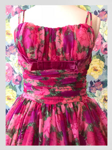 Hot Pink Roses Cocktail Dress from Dress, in Bridport
