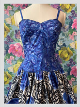 Load image into Gallery viewer, Horrockses Blue Floral Party Dress from Dress, in Bridport