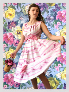 Horrockses Cotton Pink & White Stripe Dress from Dress, in Bridport