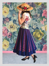 Load image into Gallery viewer, Cerulean Felt Rock and Roll Skirt from Dress, in Bridport