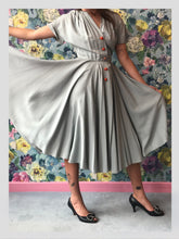 Load image into Gallery viewer, Rocha Baby Blue &amp; Coral Slub Silk Dress from Dress, in Bridport