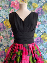 Load image into Gallery viewer, Gigi Young Black &amp; Fuchsia Floral Cocktail Dress from DRESS, in Bridport