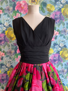Gigi Young Black & Fuchsia Floral Cocktail Dress from DRESS, in Bridport