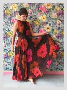 Hardy Amies Burning Poppies Gown from Dress, in Bridport