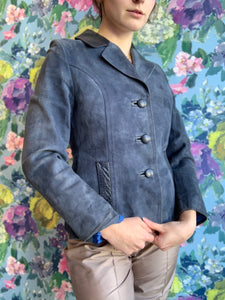 Blue Suede Leather Jacket from DRESS, in Bridport