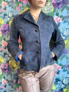 Blue Suede Leather Jacket from DRESS, in Bridport