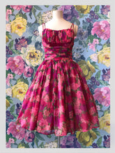 Load image into Gallery viewer, Hot Pink Roses Cocktail Dress