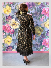 Load image into Gallery viewer, Metallic Silk Brocade Black &amp; Silver Gown