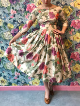 Load image into Gallery viewer, Floral Silk Cocktail Dress