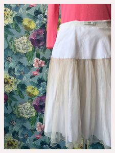 Prada White Pleated Skirt from Dress, in Bridport