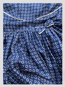 Navy Blue Silk Polka Dot Dress from Dress, in Bridport