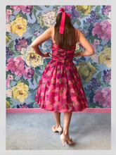 Load image into Gallery viewer, Hot Pink Roses Cocktail Dress
