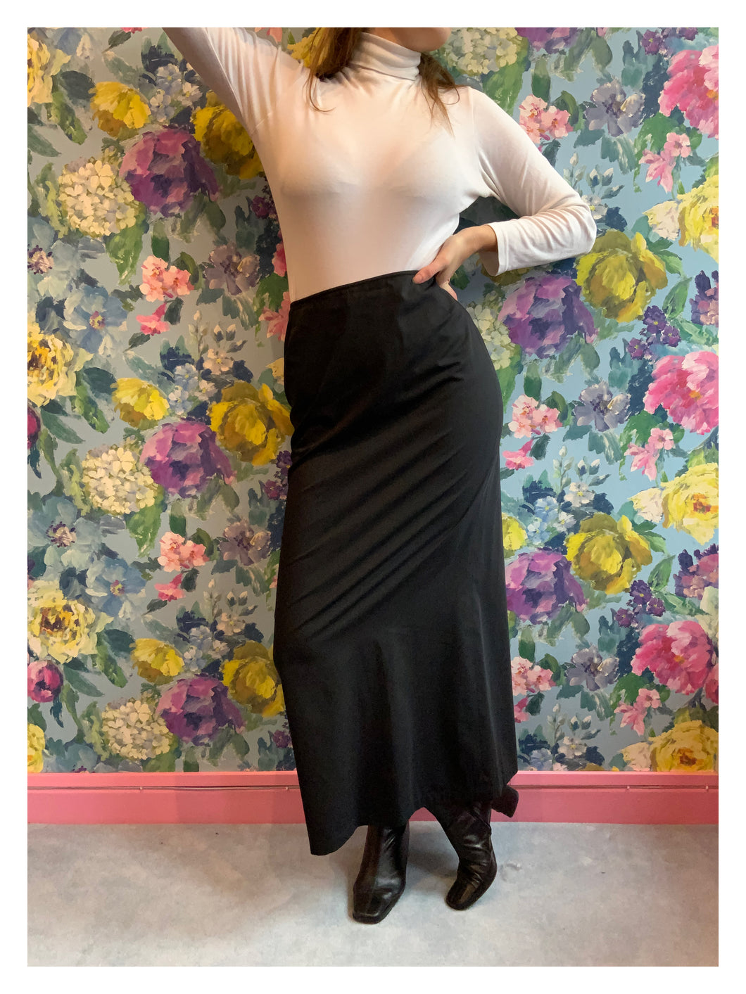 Jil Sander Black Maxi Skirt from Dress, in Bridport