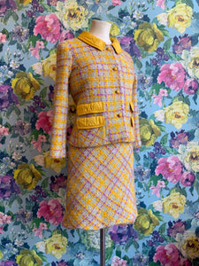 Sherbet Lemon Tweed Dress & Jacket