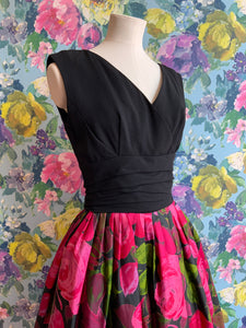 Gigi Young Black & Fuchsia Floral Cocktail Dress from DRESS, in Bridport