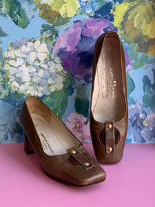 Brown Leather Court Shoes