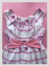 Load image into Gallery viewer, Cotton Pink &amp; White Stripe w/ Bows from Dress